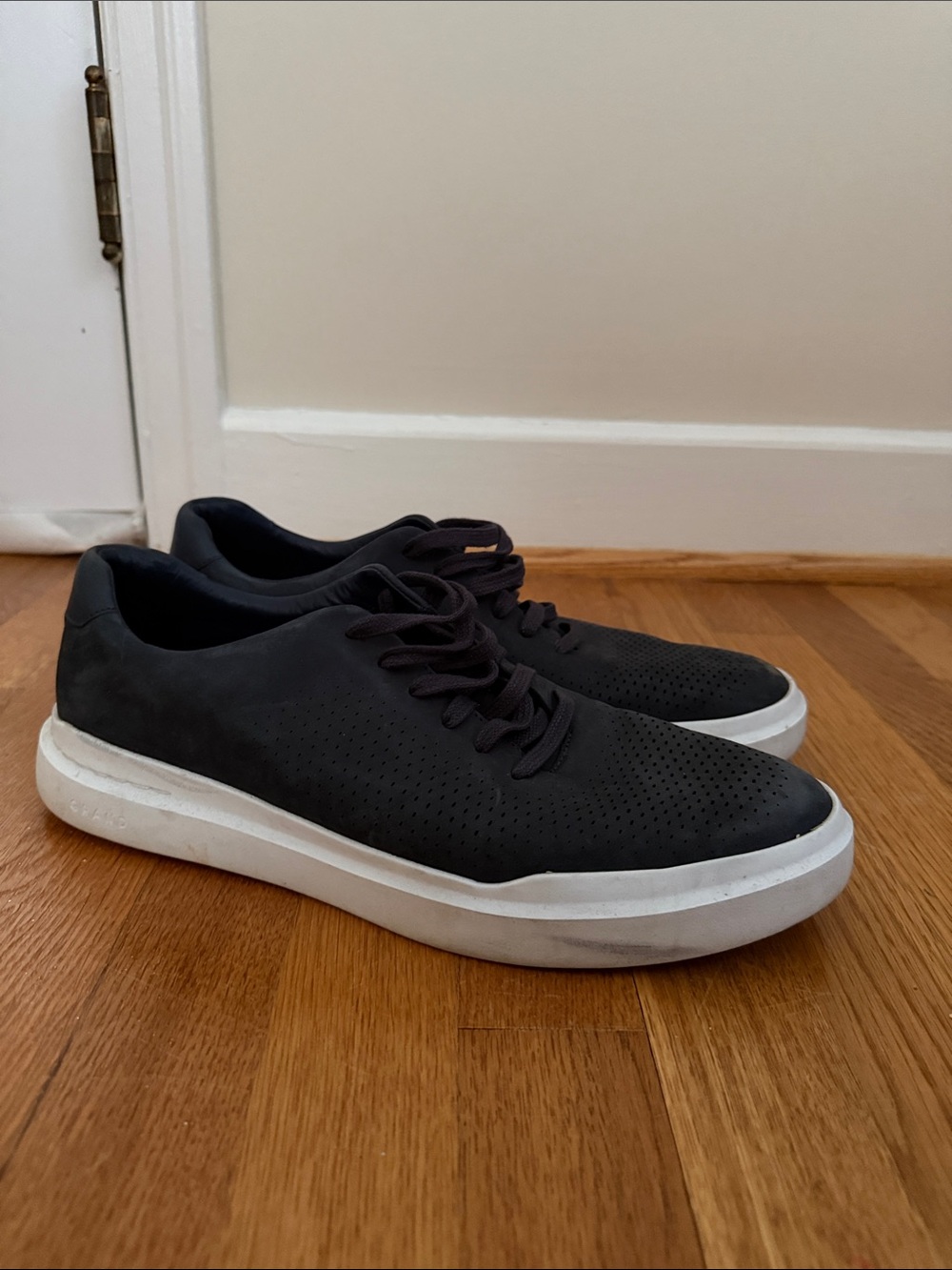 Cole Haan Navy Suede Lace-Up Sneakers